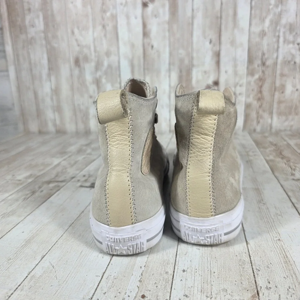 Converse Chuck Taylor All Star High Top Sneakers Beige Suede Snake Print Women 8